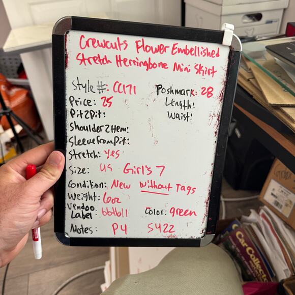 Crewcuts Flower Embellished Stretch Herringbone Mini Skirt US Girl's 7 New - Picture 7 of 7